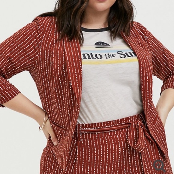 Torrid Printed Open Front Crop Blazer Size 3X - Picture 2 of 6